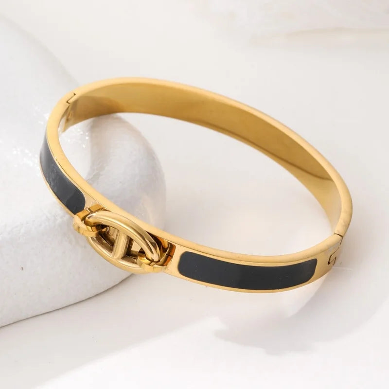 Bracelet jonc minimaliste émaillé - Harmonia Ibiza