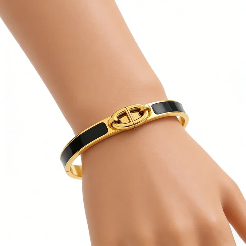 Bracelet jonc minimaliste émaillé - Harmonia Ibiza