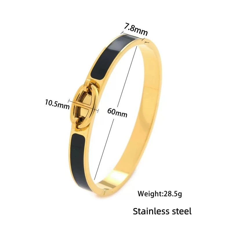 Bracelet jonc minimaliste émaillé - Harmonia Ibiza