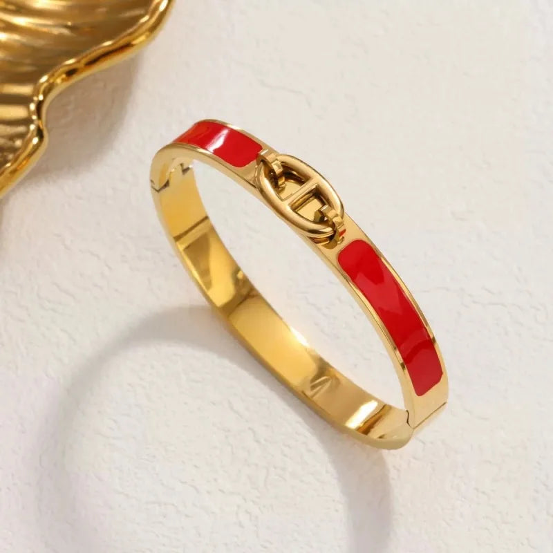 Bracelet jonc minimaliste émaillé - Harmonia Ibiza