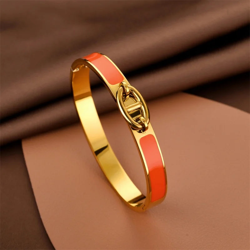 Bracelet jonc minimaliste émaillé - Harmonia Ibiza