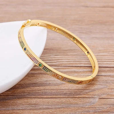 Bracelet jonc zircons empilable – modèle 13