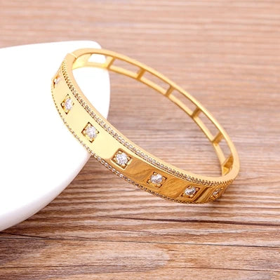 Bracelet jonc zircons empilable – modèle 12