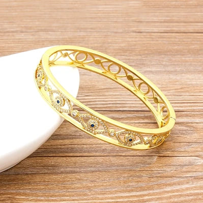 Bracelet jonc zircons empilable – modèle 1
