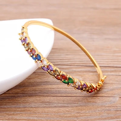 Bracelet jonc zircons empilable – modèle 11