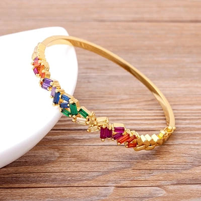 Bracelet jonc zircons empilable – modèle 10