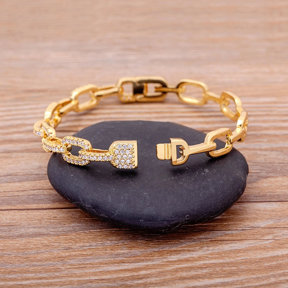 Bracelet jonc zircons empilable – vue 3