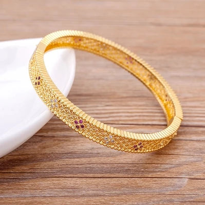Bracelet jonc zircons empilable – modèle 6