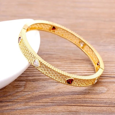 Bracelet jonc zircons empilable – modèle 7