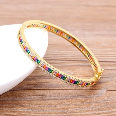 Bracelet jonc zircons empilable – modèle 9