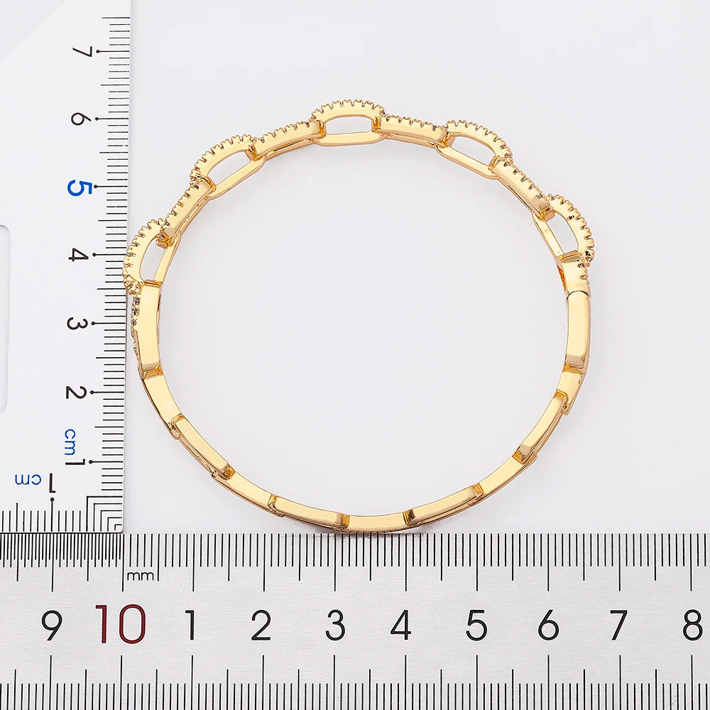Bracelet jonc zircons empilable – vue 2