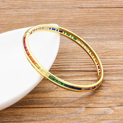 Bracelet jonc zircons empilable – modèle 15