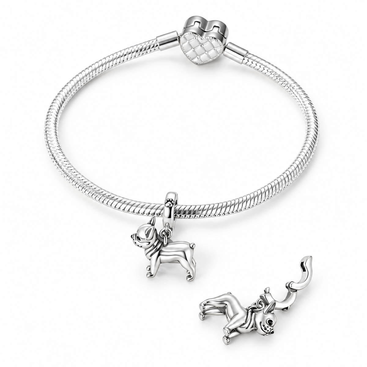Charm Bouledogue  Argent Sterling 925 – vue 3