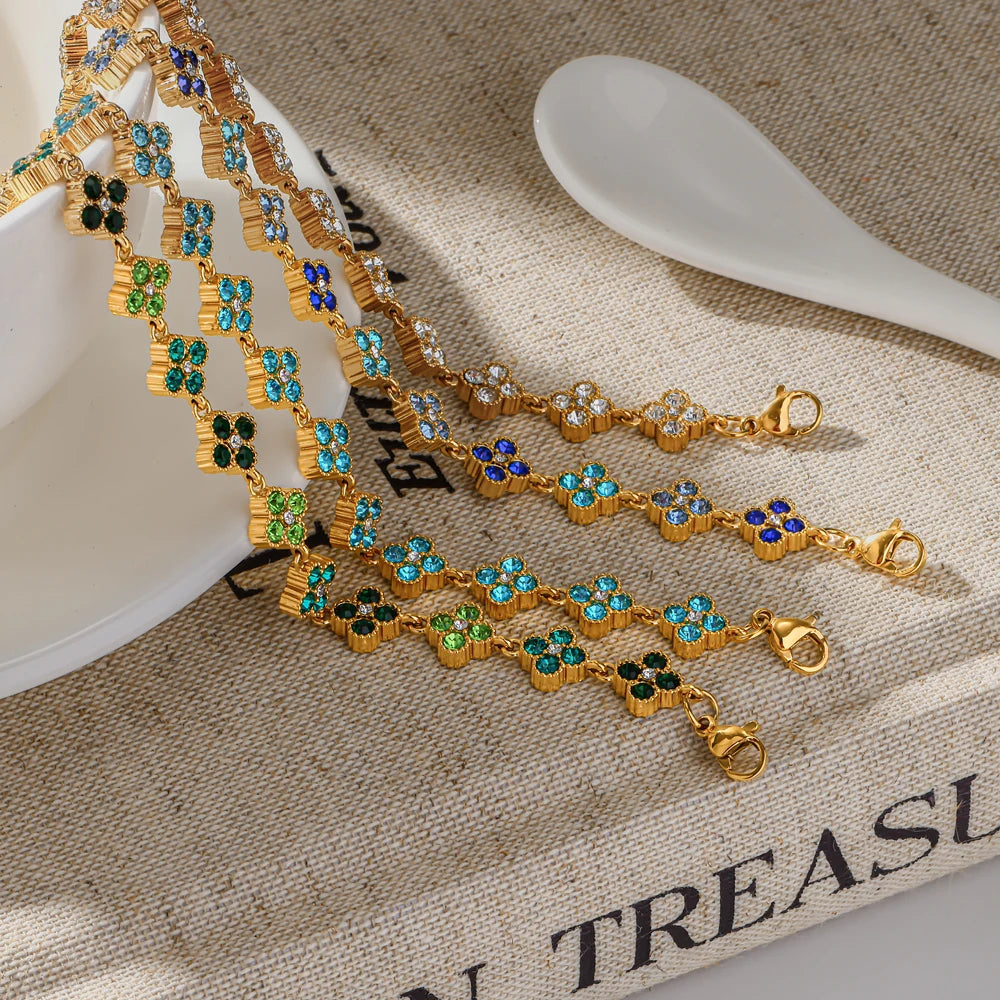 Ensemble bracelet et collier plaqué or 18 carats - Harmonia Ibiza