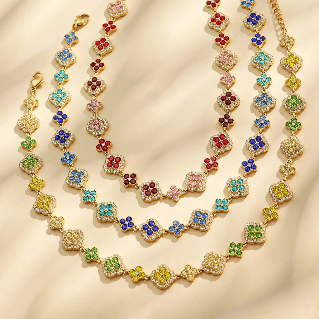 Parure zircons multicolores – vue 5