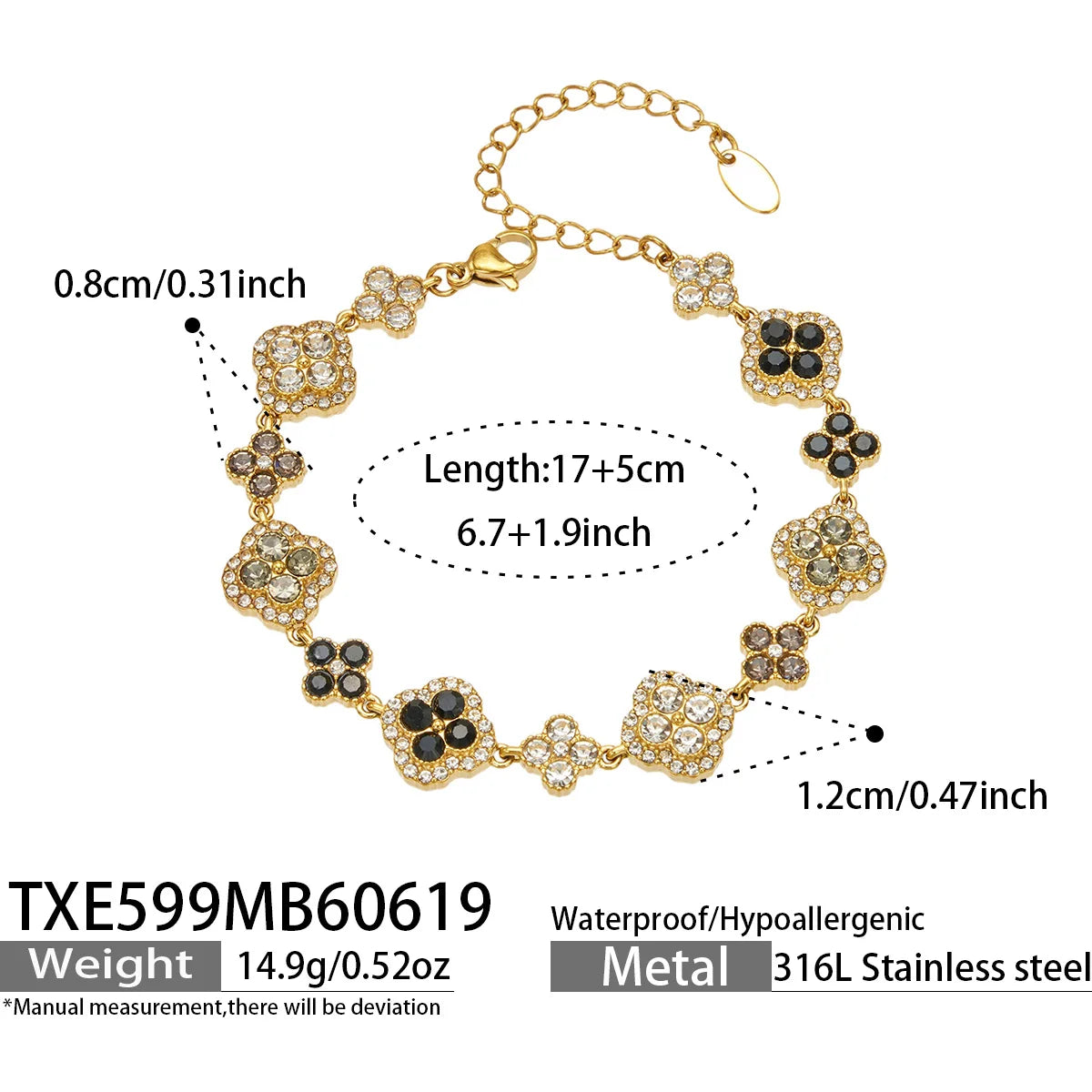 Parure zircons multicolores