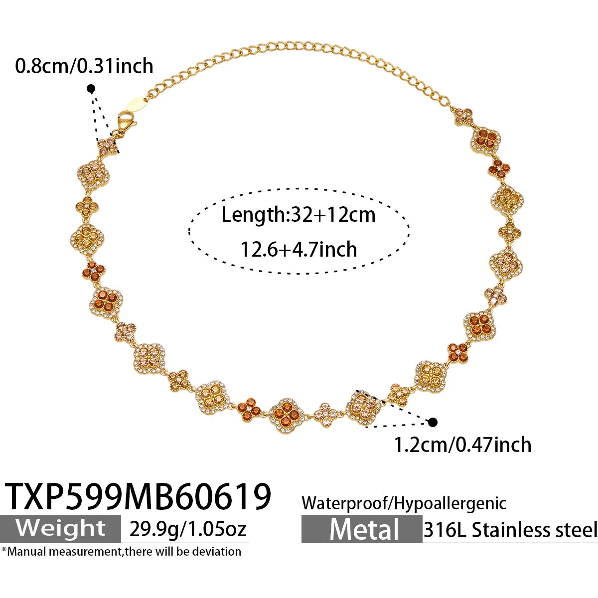Parure zircons multicolores