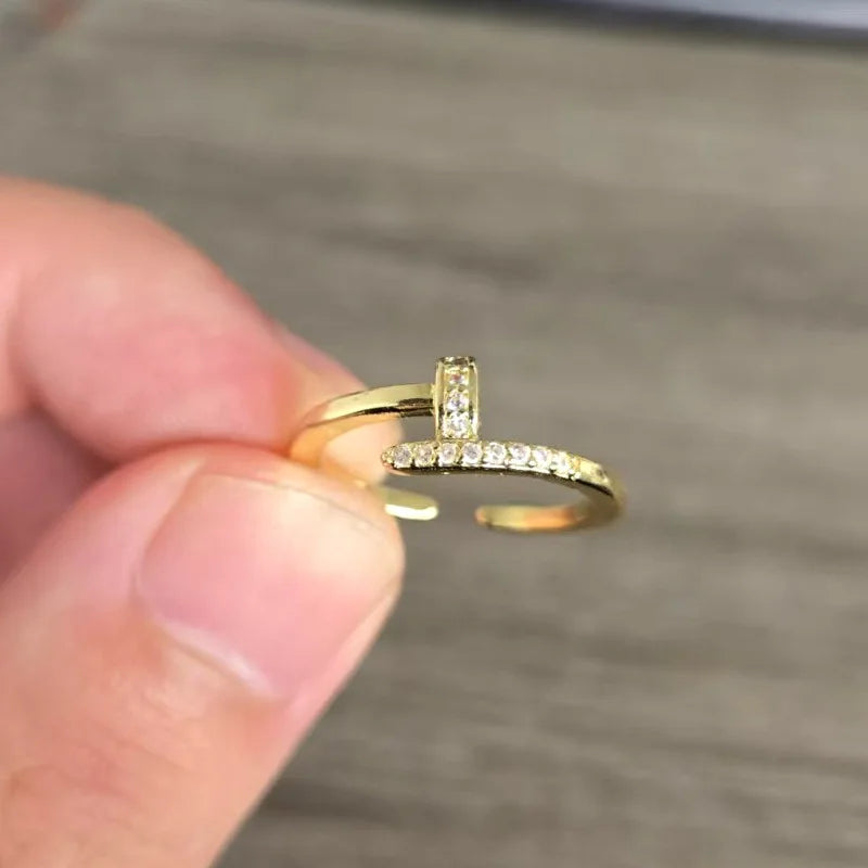 Bague ouverte dorée ajustable - Harmonia Ibiza