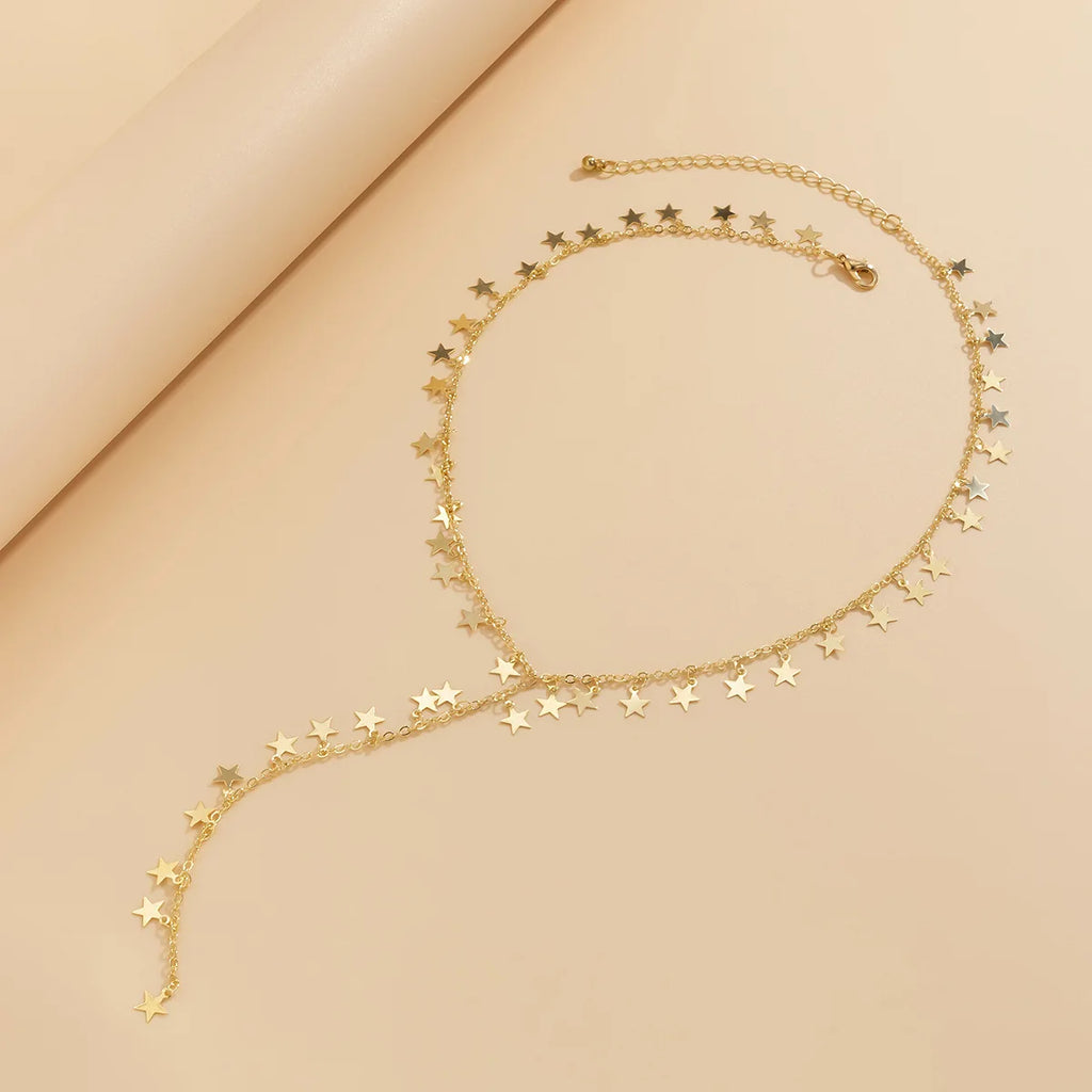 Collier pendentif pentagramme et pampille – vue 3