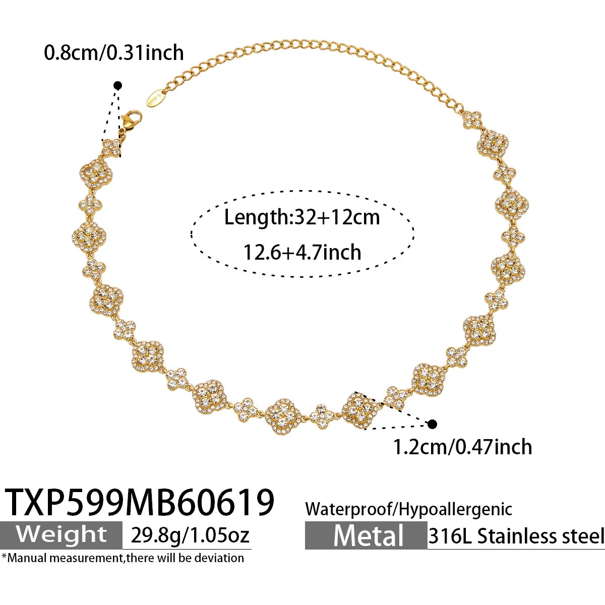 Parure zircons multicolores – Collier – coloris B