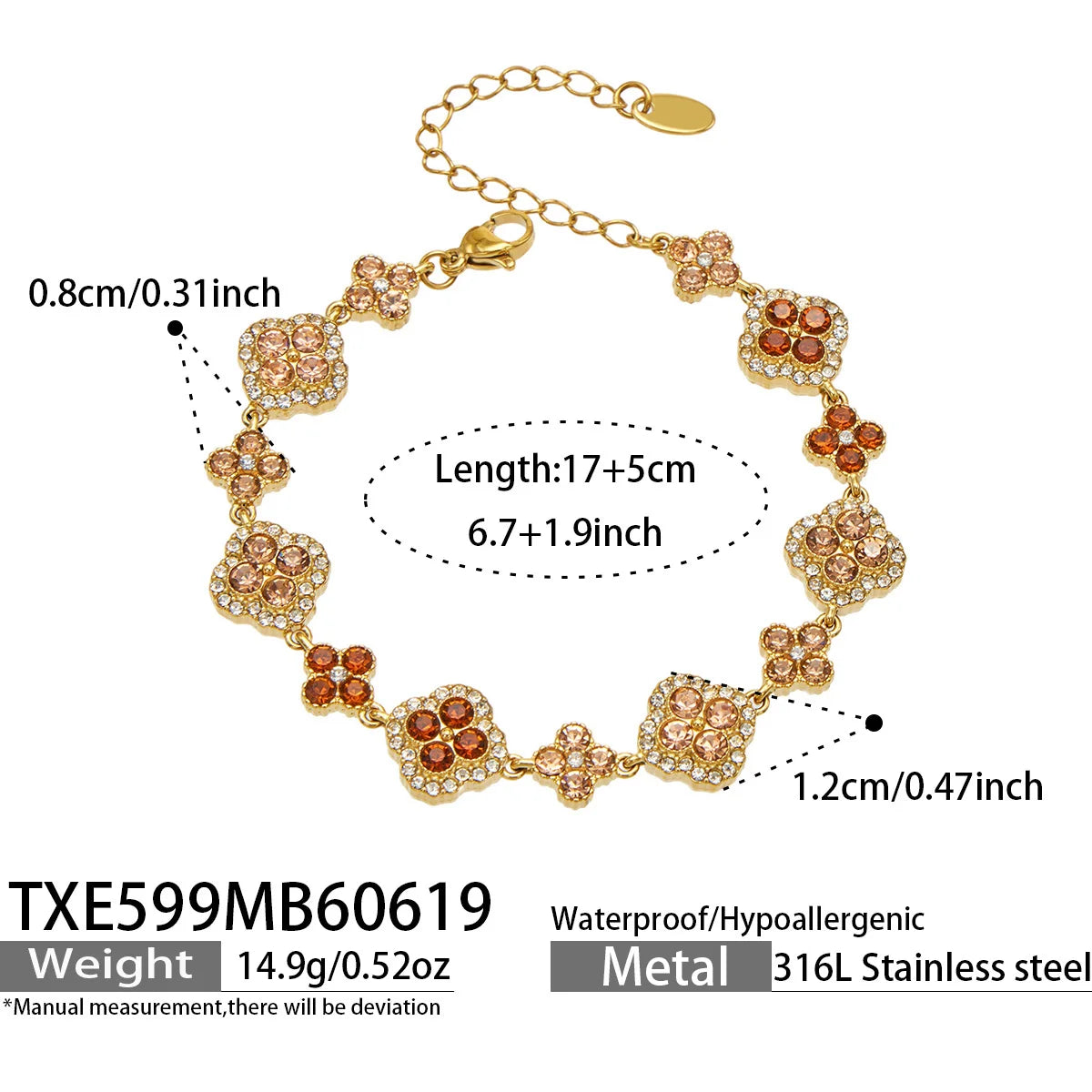 Parure zircons multicolores