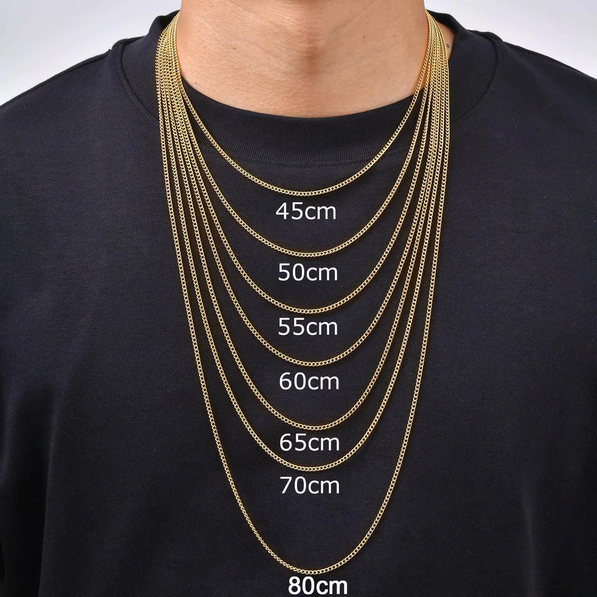 Collier chaîne cubaine pendentif croix – modèle 1