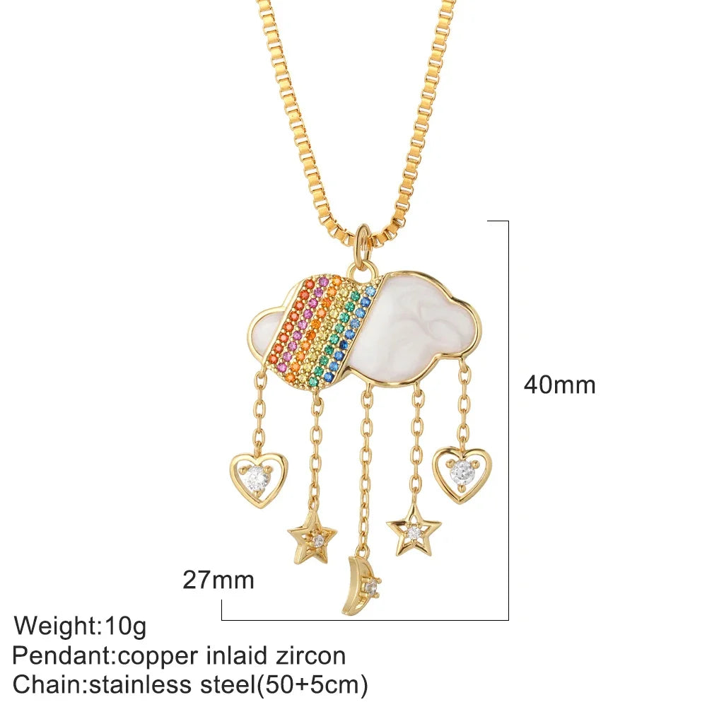 Collier pendentif cœur, étoile et mauvais œil – modèle 25