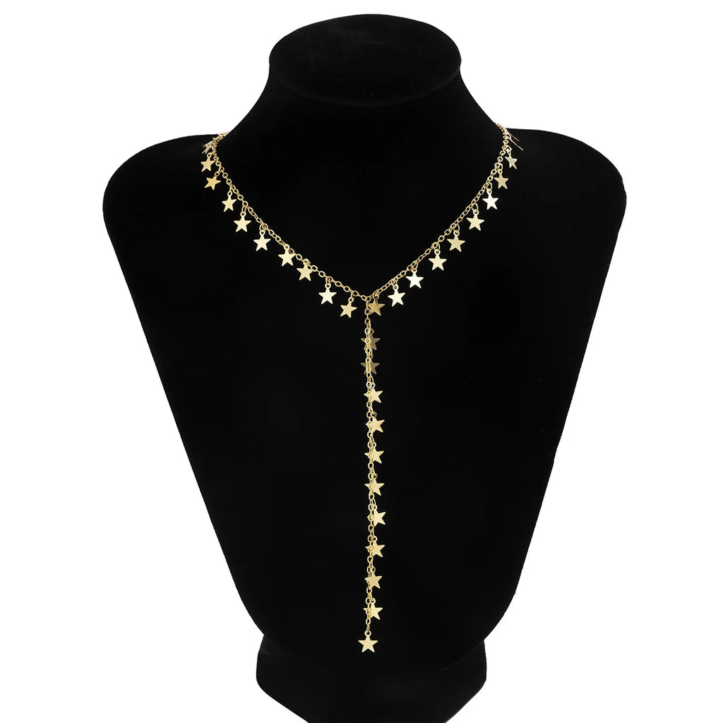 Collier pendentif pentagramme et pampille – vue 5