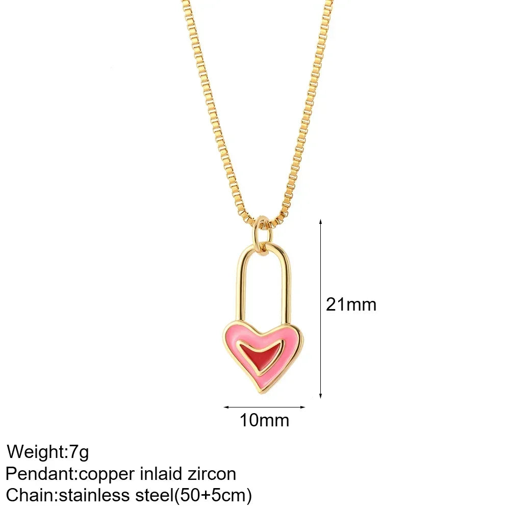 Collier long mauvais œil et cœur doré – modèle 15