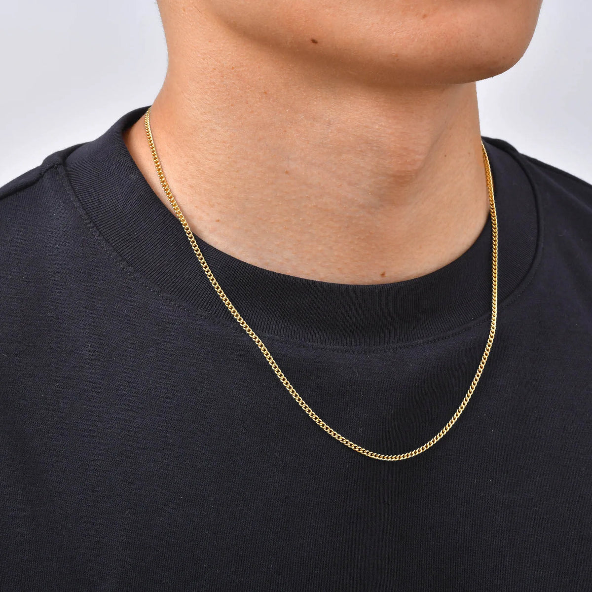 Collier chaîne cubaine pendentif croix – vue 2