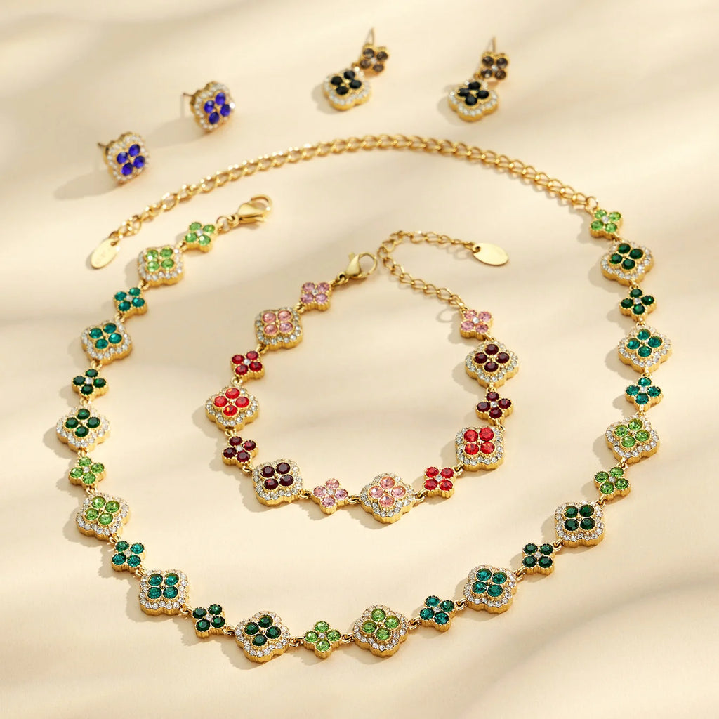 Parure zircons multicolores – vue 4