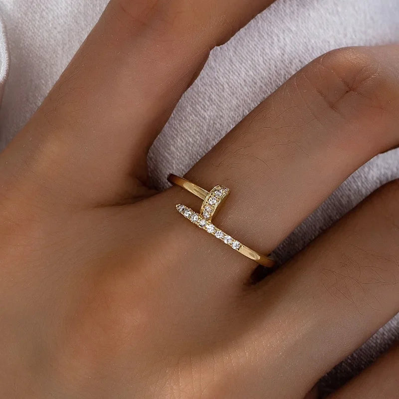 Bague ouverte dorée ajustable - Harmonia Ibiza