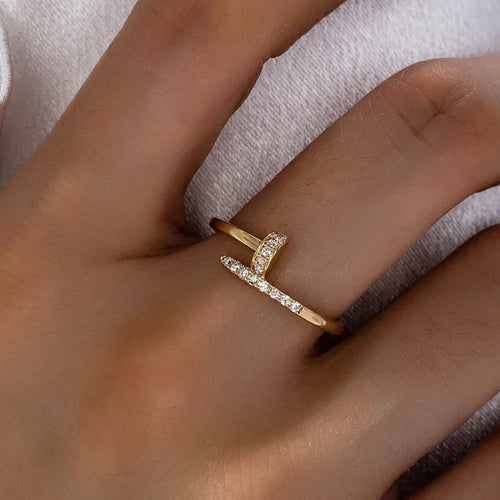 Bague ouverte dorée ajustable - Harmonia Ibiza