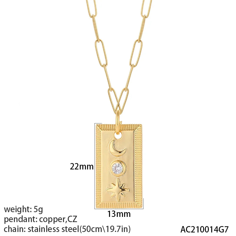 Collier pendentif cœur, étoile et mauvais œil – modèle 22