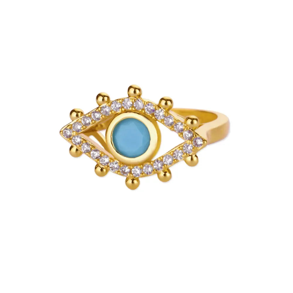 Bague œil protecteur acier inoxydable ajustable - Harmonia Ibiza
