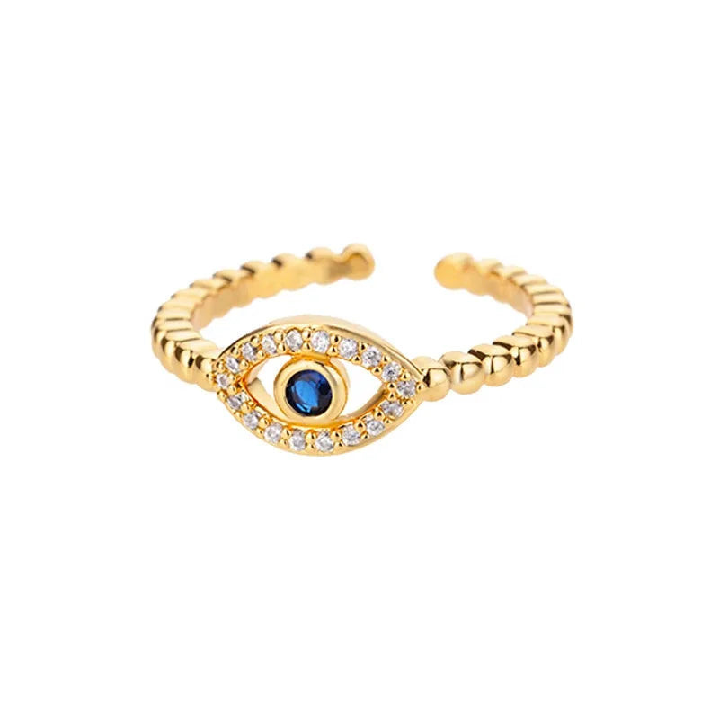 Bague œil protecteur acier inoxydable ajustable - Harmonia Ibiza