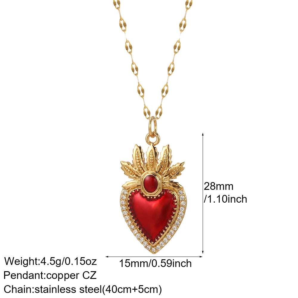 Collier long mauvais œil et cœur doré – modèle 9