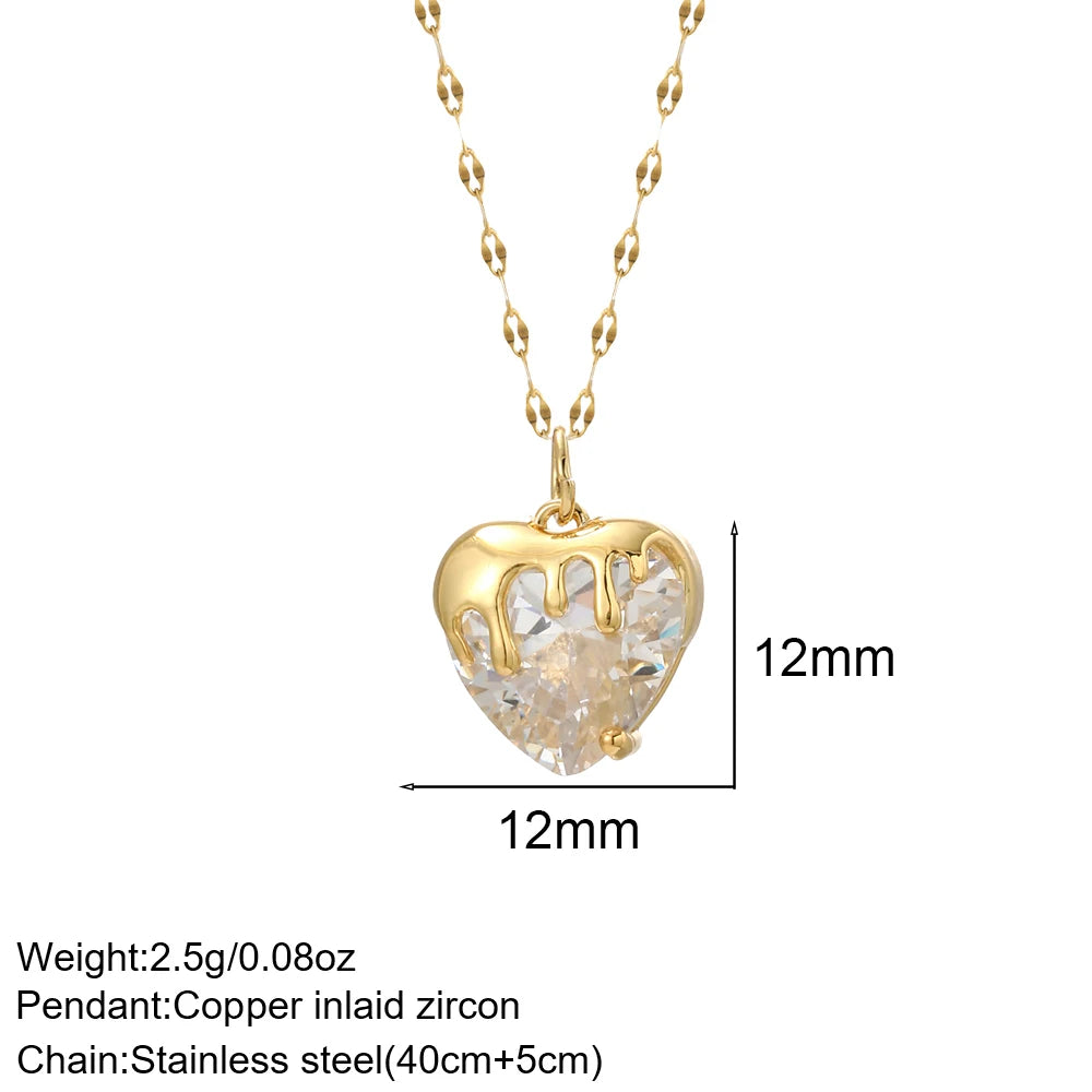 Collier long mauvais œil et cœur doré – modèle 6