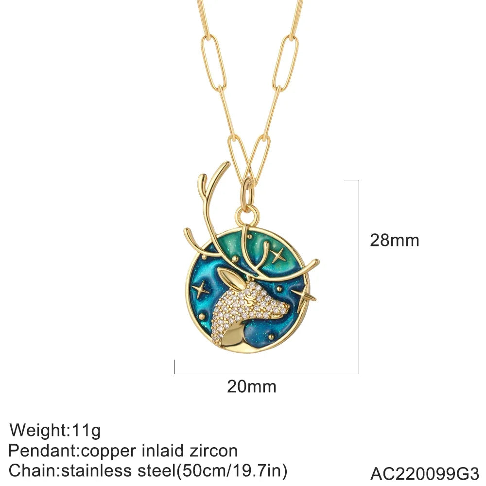 Collier pendentif cœur, étoile et mauvais œil – modèle 13