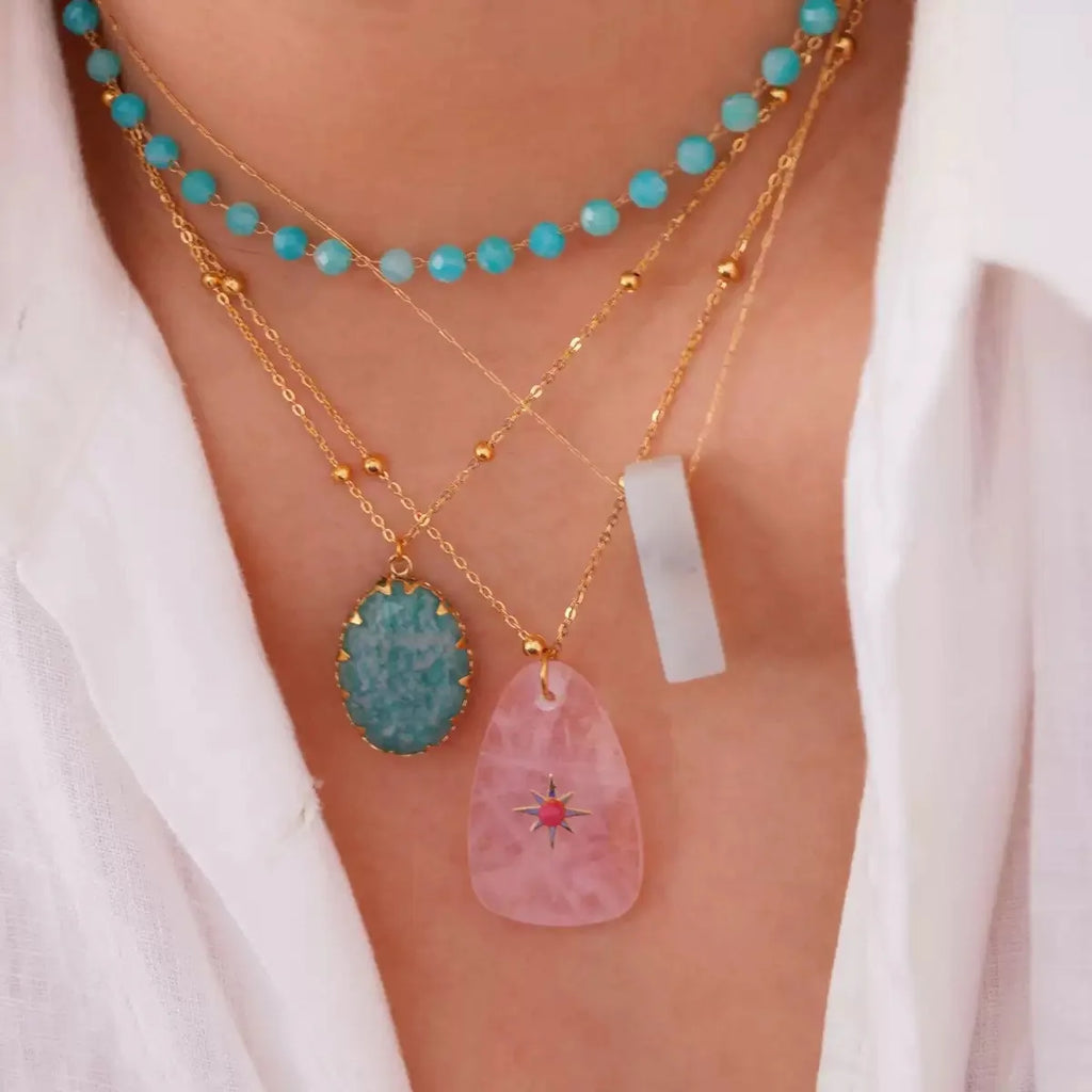 Breloque pendentif rond acier inoxydable – vue 3