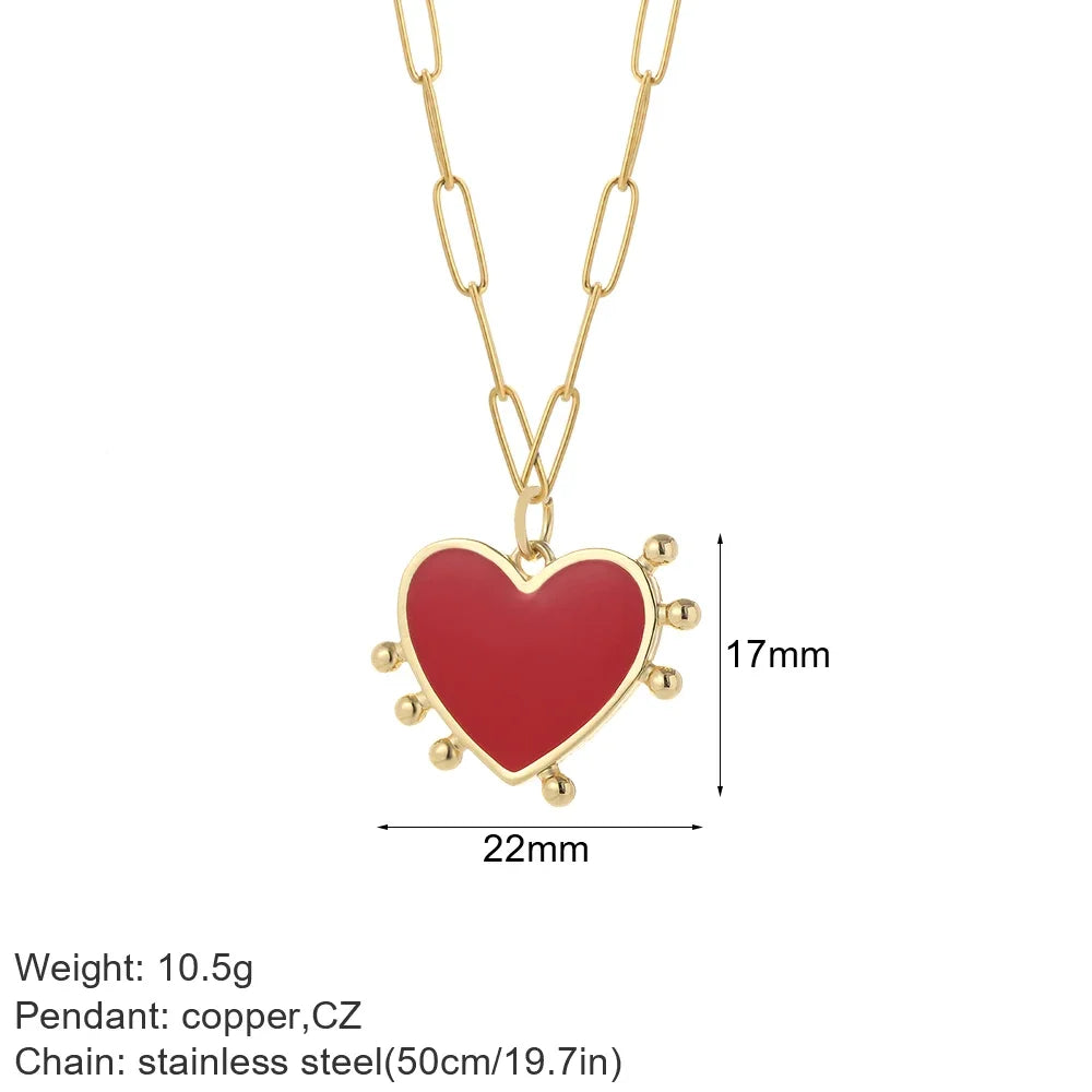 Collier long mauvais œil et cœur doré – modèle 28