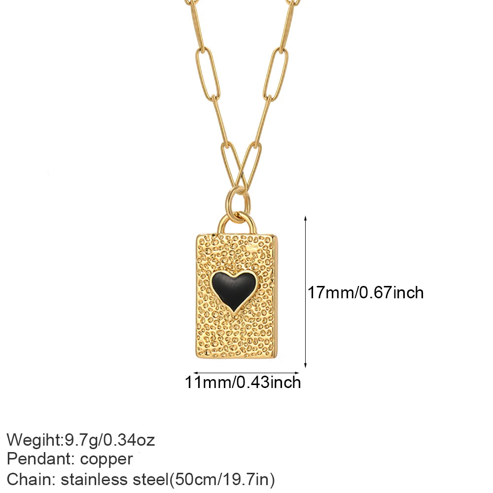 Collier long mauvais œil et cœur doré – modèle 4