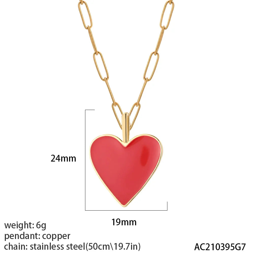 Collier long mauvais œil et cœur doré – modèle 23