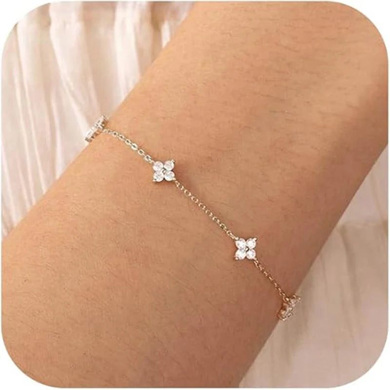 Bracelet chaîne feuille porte-bonheur – modèle 3