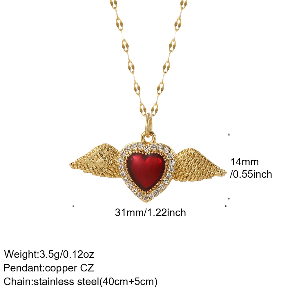 Collier long mauvais œil et cœur doré – modèle 14