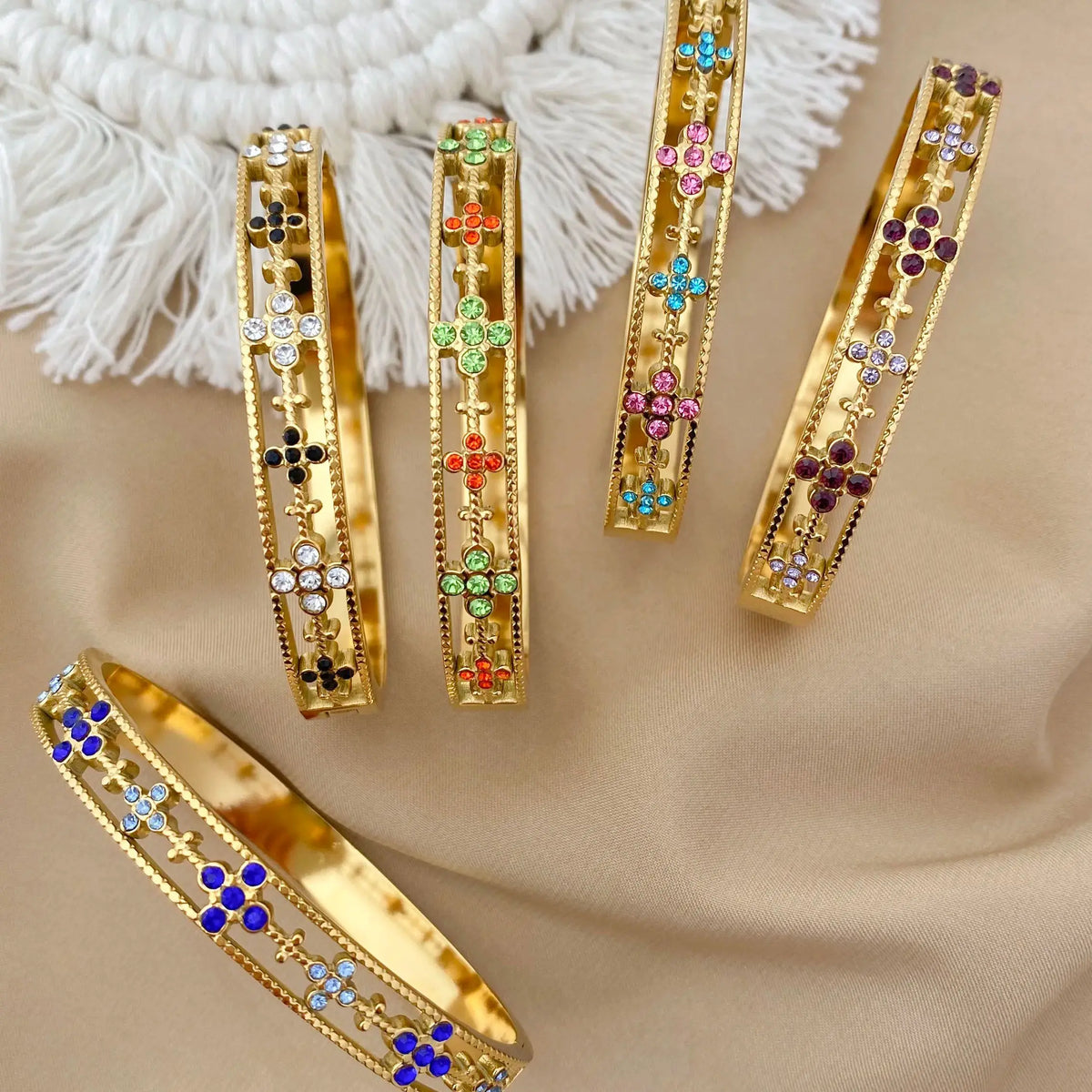 Bracelet trèfle à quatre feuilles zircon – Harmonia Ibiza