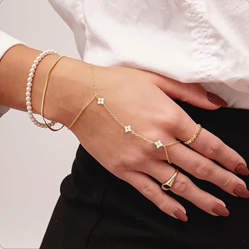 Bracelet chaîne feuille porte-bonheur – vue 3