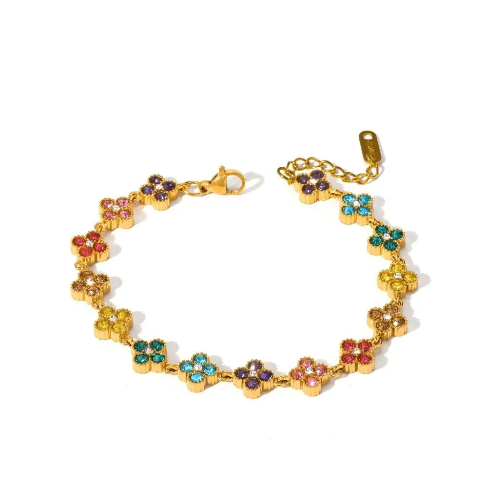 Ensemble bracelet et collier plaqué or 18 carats - Harmonia Ibiza