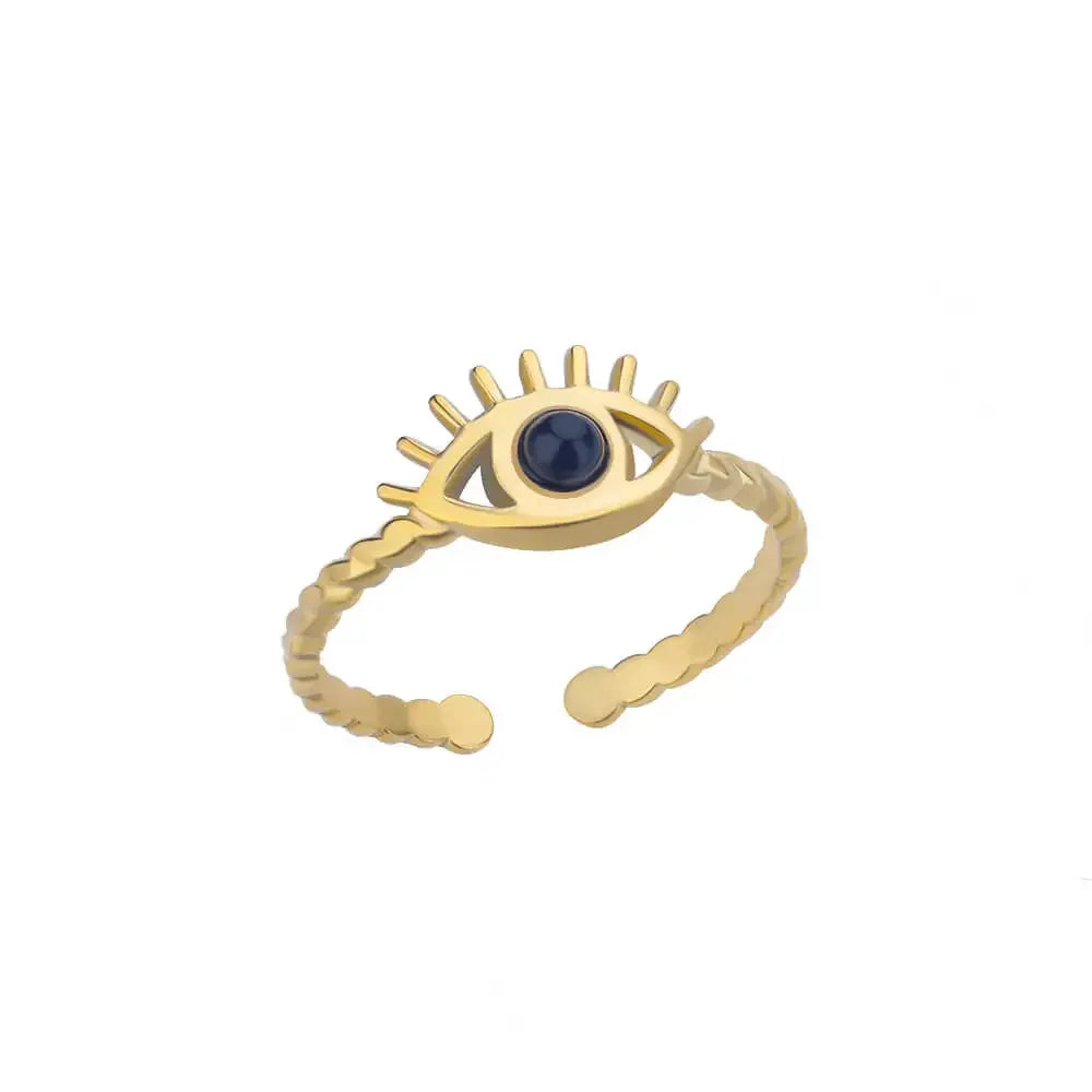 Bague œil protecteur acier inoxydable ajustable - Harmonia Ibiza