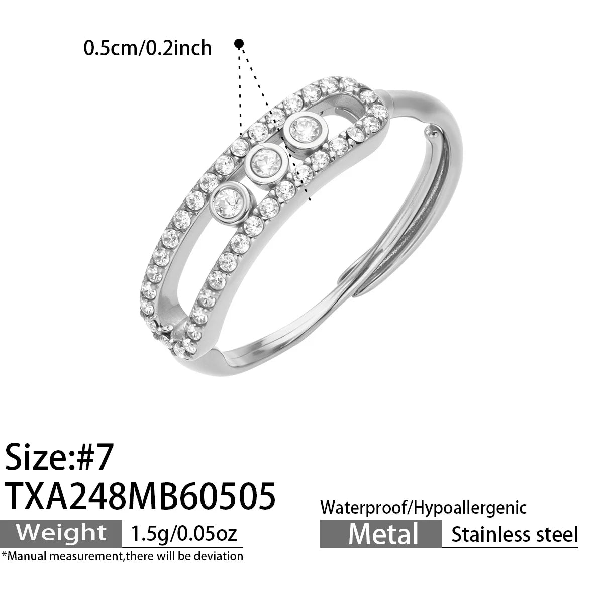 Parure collier, bracelet et bague zircon – modèle 8